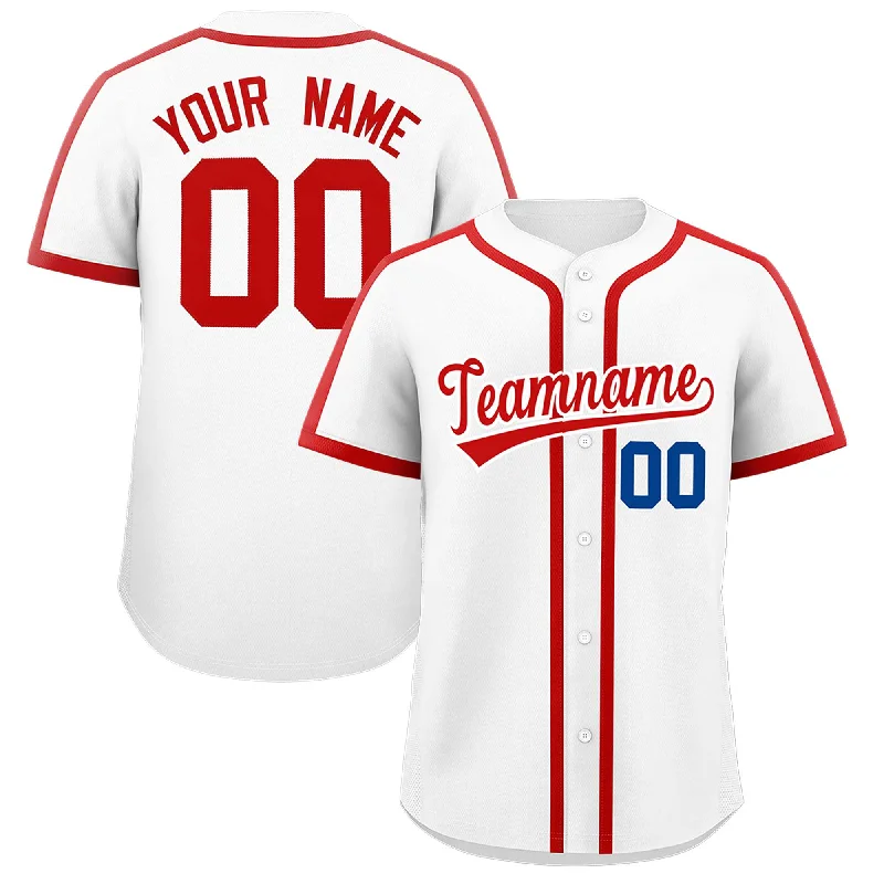 Baseball Jersey With Lightweight Padding-Custom White Red Personalized Classic Authentic Baseball Jersey