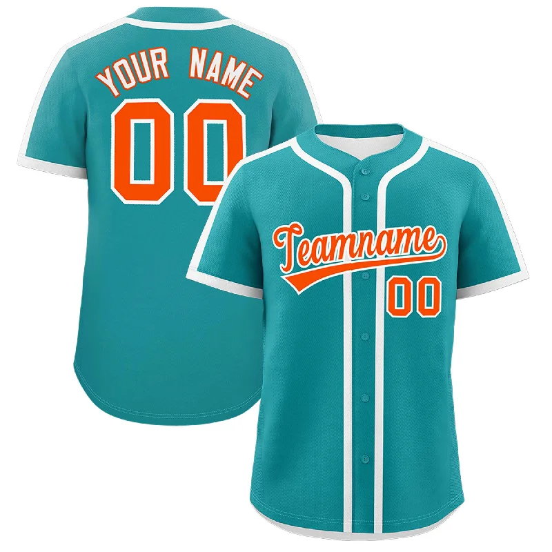 Baseball Jersey For High School-Custom Aqua White Personalized Classic Authentic Baseball Jersey