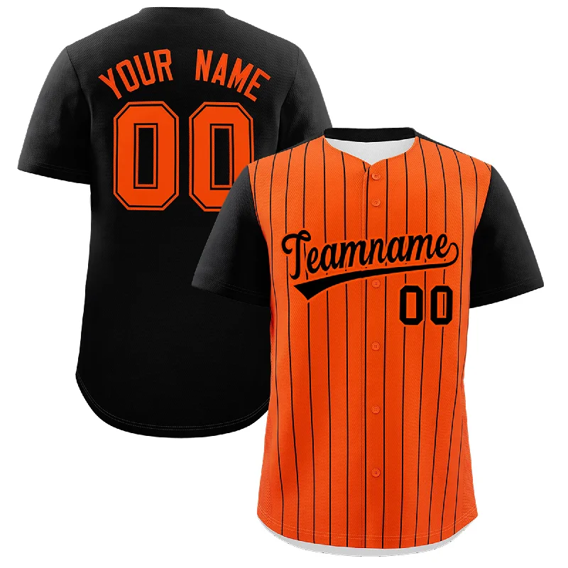 Baseball Jersey With Worn-In Effect-Custom Black Black Pinstripe Personalized Two-Tone Authentic Baseball Jersey