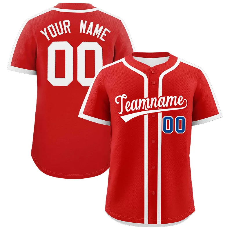 Baseball Jersey For Custom Teams-Custom Red White Personalized Classic Authentic Baseball Jersey