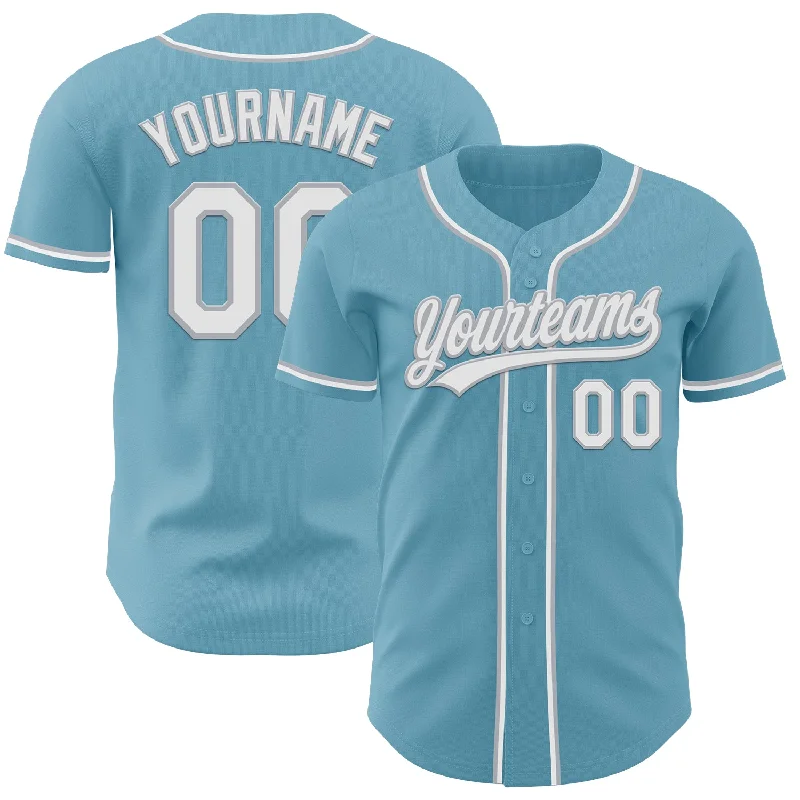 Baseball Jersey For Coaches-Custom Shadow Blue White-Gray Authentic Baseball Jersey