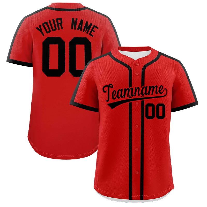 Baseball Jersey For Training-Custom Red Black Personalized Classic Authentic Baseball Jersey