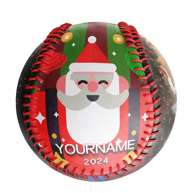 Baseball Suicide Squeeze-Personalized Christmas Santa Claus Photo Baseballs