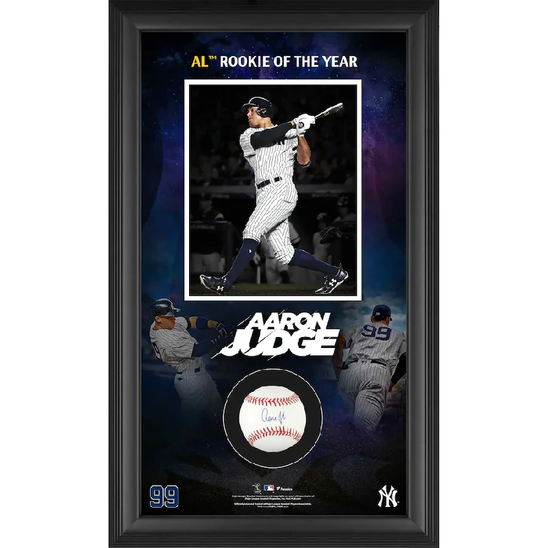 Aaron Judge Signed New York Yankees Framed  Rookie of the Year Baseball Collage Shadowbox (Fanatics)