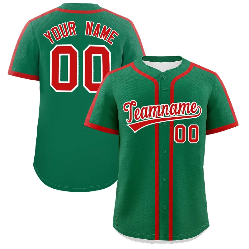 Baseball Jersey For Custom Teams-Custom Kelly Green Red Personalized Classic Authentic Baseball Jersey