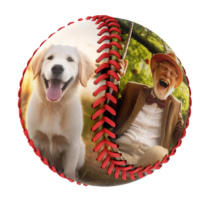 Baseball Outfield Tips-Personalized Pet Dog and Owner Photo Baseballs