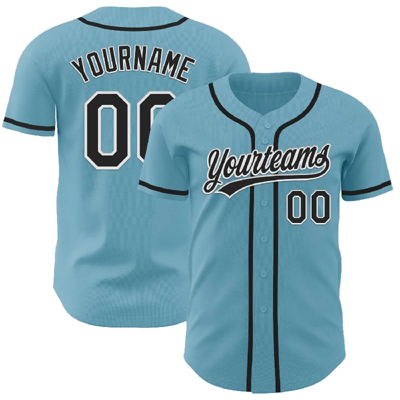 Baseball Jersey With Performance Fabric-Custom Shadow Blue Black-White Authentic Baseball Jersey