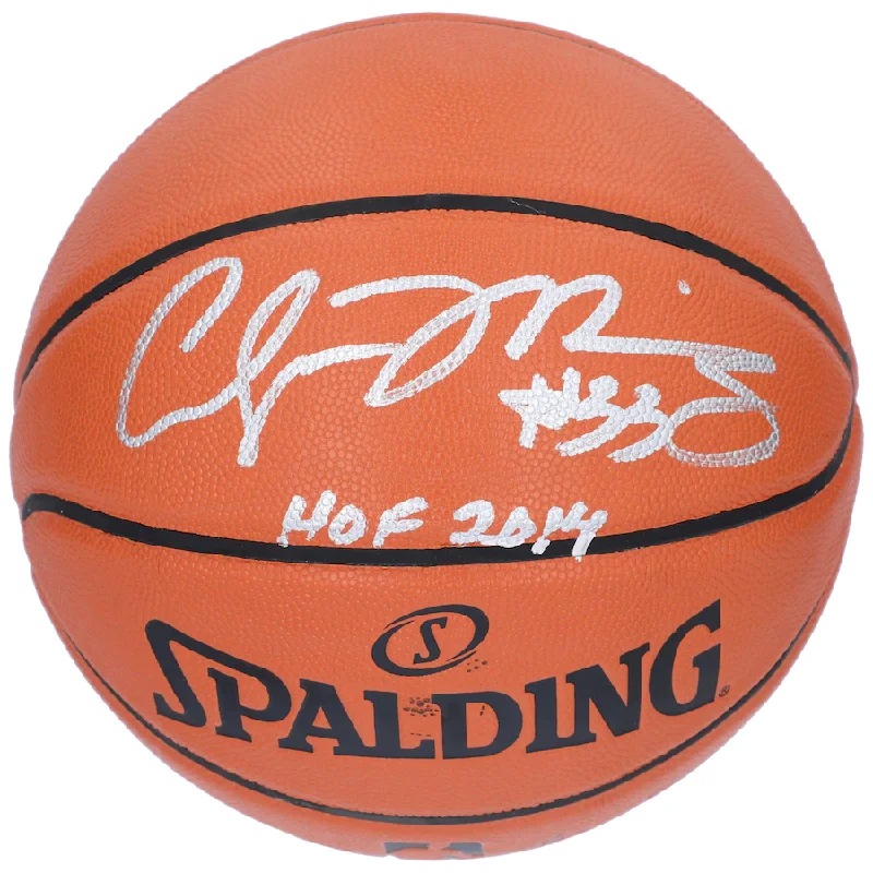 Basketball Half Court Press-Alonzo Mourning Signed Miami Heat  Spalding Indoor/Outdoor Basketball with "HOF 2014" Inscription (Fanatics)