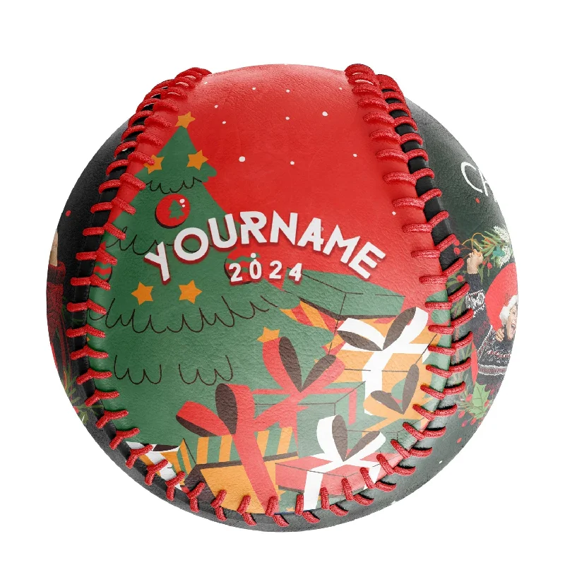 Personalized Christmas Tree Gift Photo Baseballs