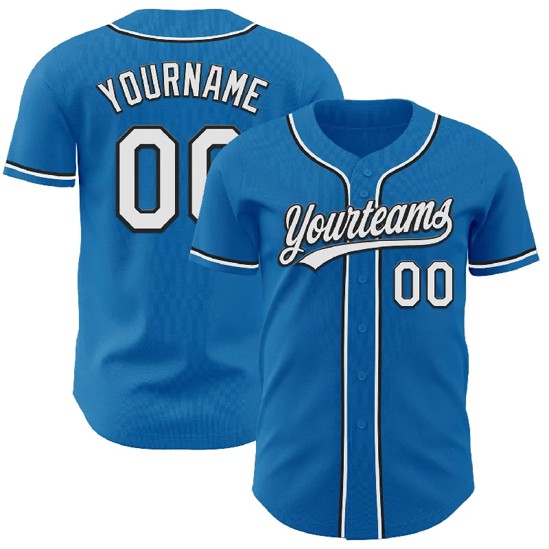 Baseball Jersey With Pop Culture References-Custom Blue White-Black Authentic Baseball Jersey