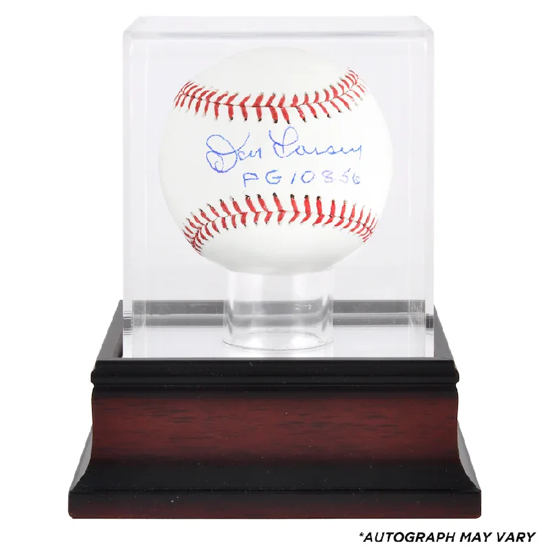 Baseball Curveball-Don Larsen Signed New York Yankees Baseball with "WS PG 10/8/56" Inscription and Mahogany Baseball Display Case (Fanatics)