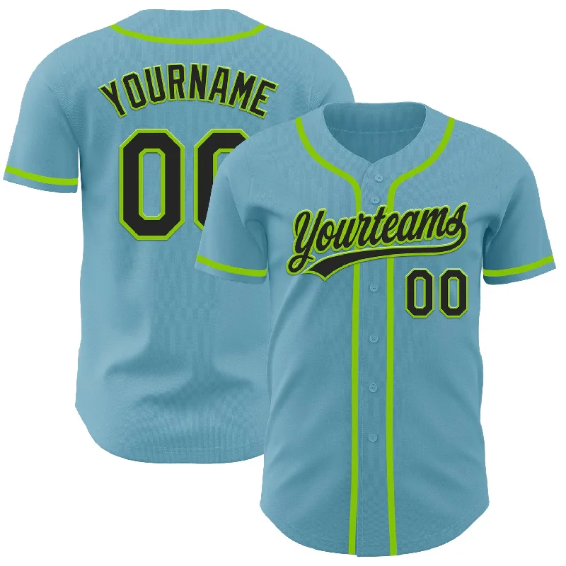 Baseball Jersey With Camo Print-Custom Shadow Blue Black-Neon Green Authentic Baseball Jersey