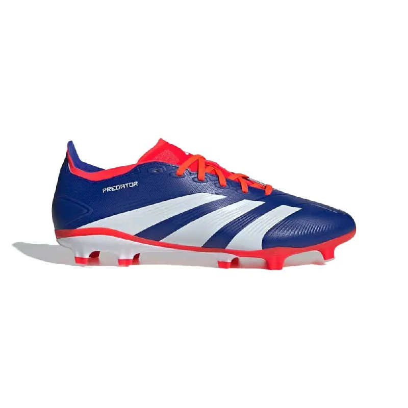 Football Shoes With Speed Focus-Men's Predator League FG Soccer Cleats - Lucid Blue/Cloud White/Solar Red - Regular (D)