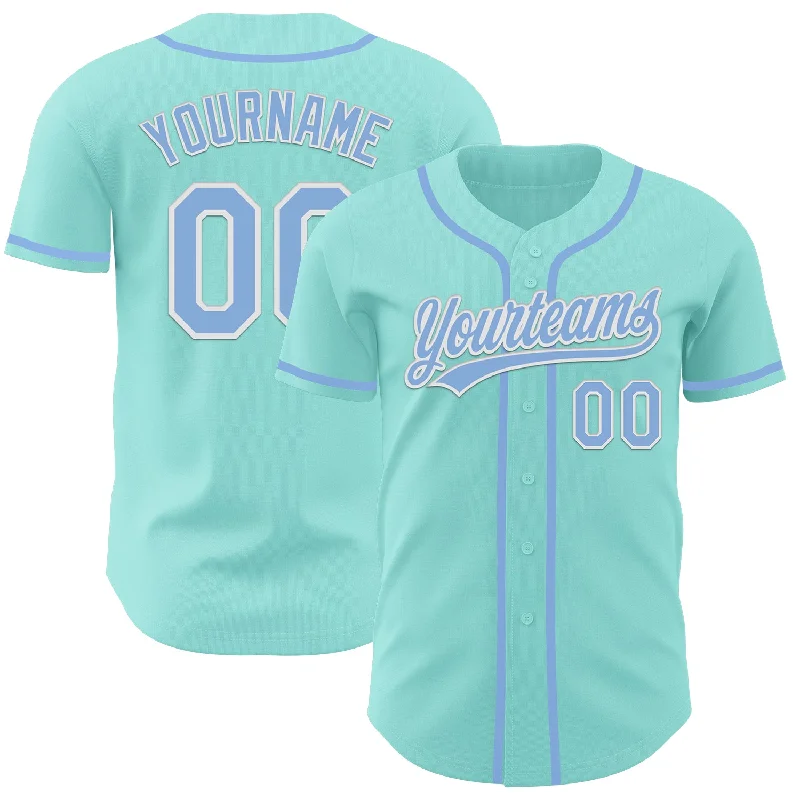 Baseball Jersey With Modern Look-Custom Ice Blue Light Blue-White Authentic Baseball Jersey