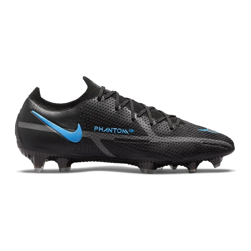 Football Shoes With Traction Pods-All Gender Phantom GT2 Elite FG Soccer Shoe - Black/Black/Iron Grey