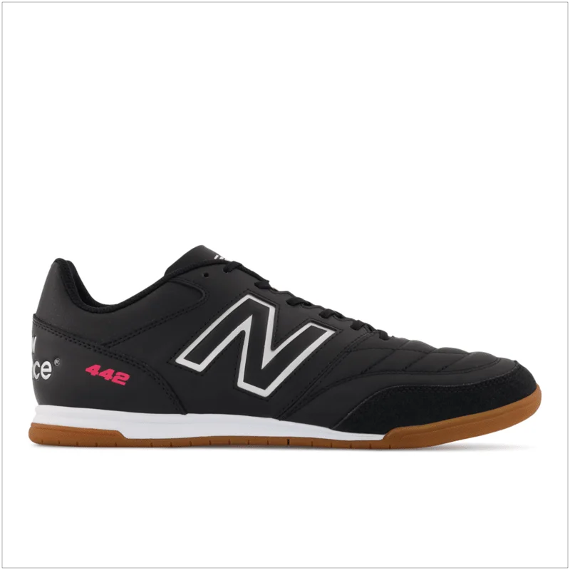 Football Shoes With Leather Upper-New Balance Men's 442 V2 Team IN Soccer Cleat - MS42IBK2