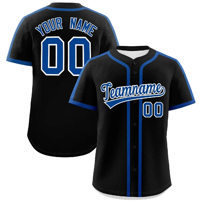 Baseball Jersey With Minimalist Logo-Custom Black Royal Personalized Classic Authentic Baseball Jersey