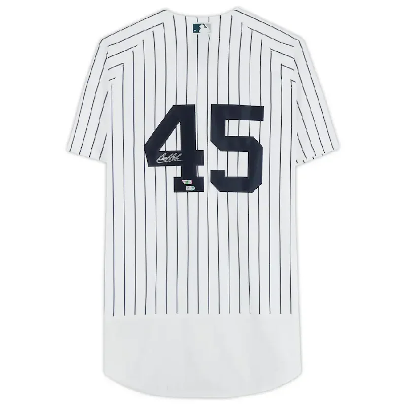 Baseball Jersey With Custom Name-Gerrit Cole Signed New York Yankees White Nike Authentic Jersey (Fanatics)