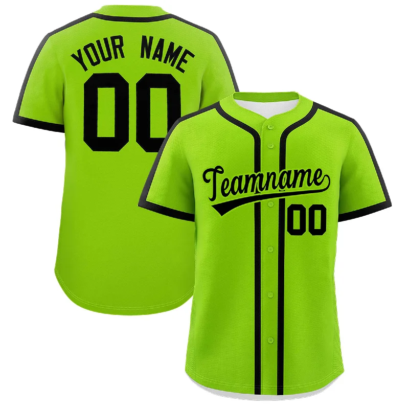 Baseball Jersey With Sportswear Aesthetic-Custom Neon Green Black Personalized Classic Authentic Baseball Jersey