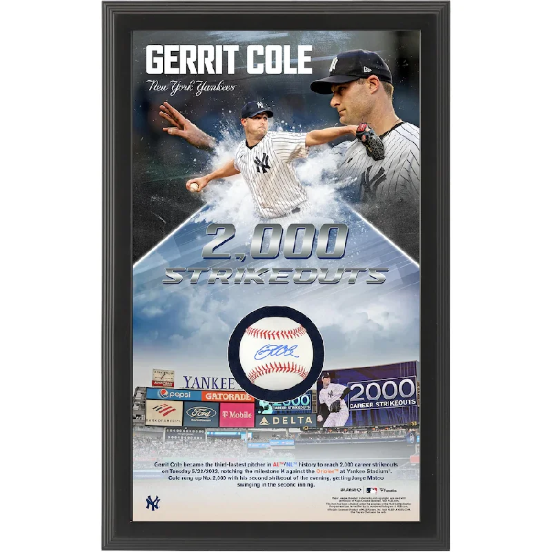 Baseball Throwing Mechanics-New York Yankees Signed Framed Baseball with 2,000 Career Strikeouts Shadowbox Collage (Fanatics)