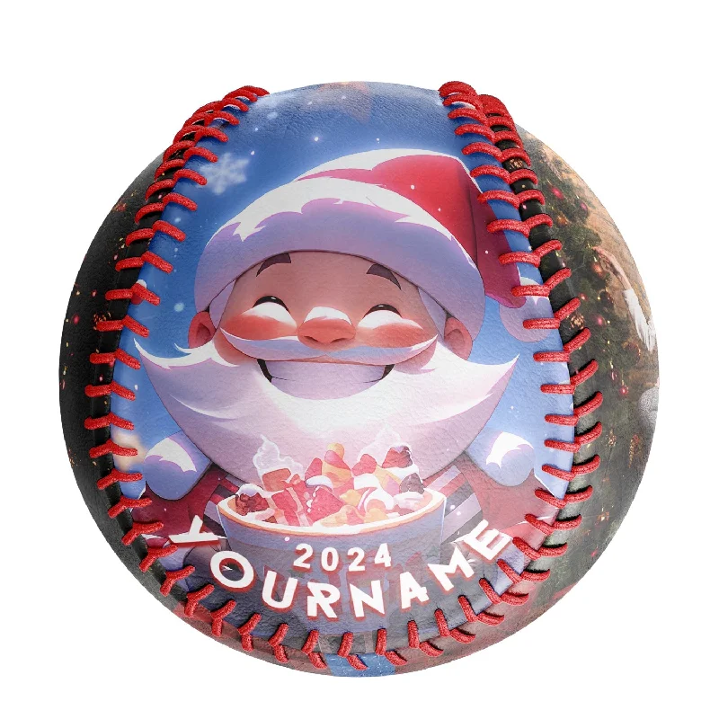 Personalized Christmas Santa Claus Snowflake Photo Baseballs