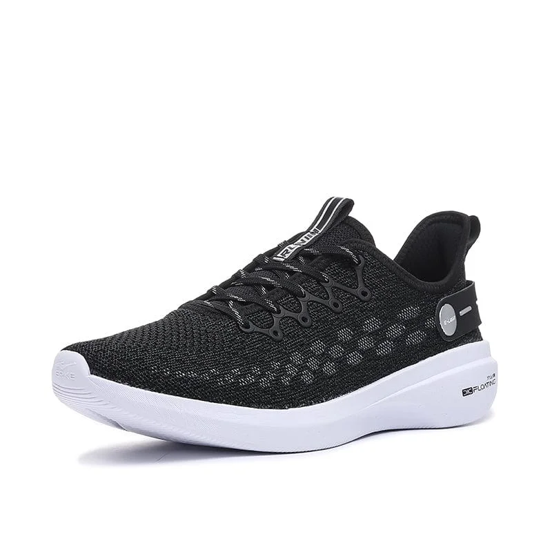 Basketball Shoes With Reinforced Stitching-Erke Cushioning Shoes Men Running Black/Silver 11120103449-002