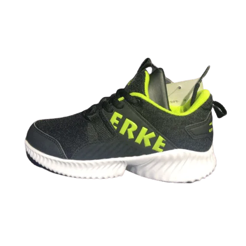 Basketball Shoes With Retro Design-Erke Jogging Shoes Kids-Boys Running Black/Lime Green 63120120008-004