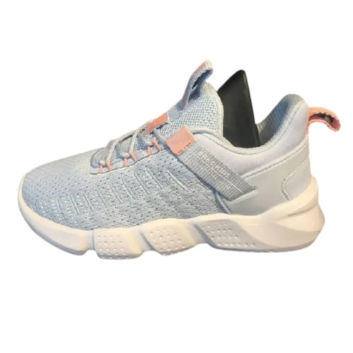 Basketball Shoes For Defensive Players-Erke Jogging Shoes Kids-Girls Running L.Blue/Mineral Pink 64120120004-601