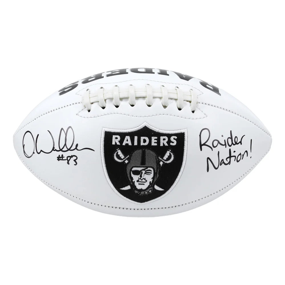 Rugby Open Training Sessions-Darren Waller Signed Las Vegas Raiders Logo Football Inscribed "Raider Nation" COA Inscriptagraphs