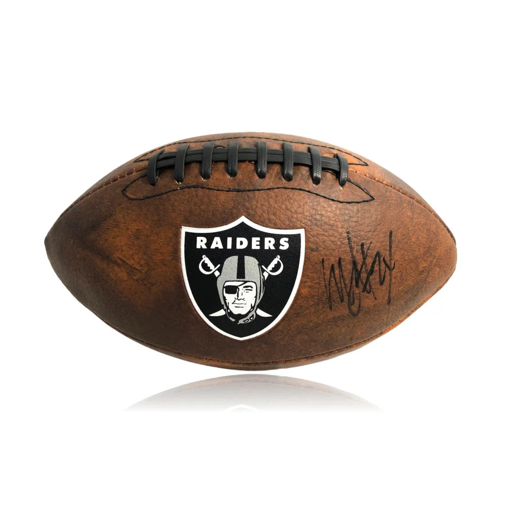 Rugby Fan Meetups-Marshawn Lynch Hand Signed Las Vegas Raiders Football BAS COA Oakland Beast Mode