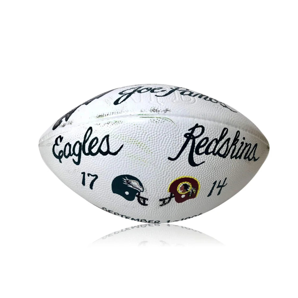 Rugby Training-Philadelphia Eagles Redskins Presentation Game Ball 9/1/96 Joe Panos Used